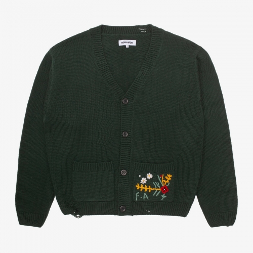Fucking Awesome - Flower Cardigan - Forest Green