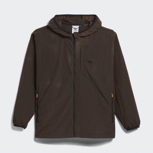 Adidas –  Lightweight Shell Jacket – Brown / Black