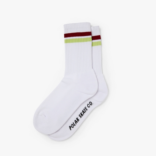 Polar - Stripe Socks - White / Rich Red /...