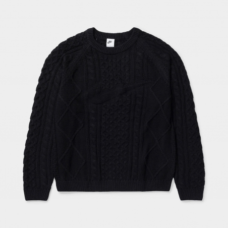 Nike – Life Cable Knit Sweater – Black