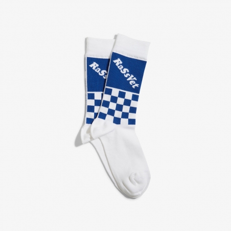 Rassvet – Chekered Socks – White / Blue