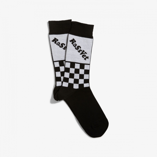 Rassvet – Chekered Socks – White / Black